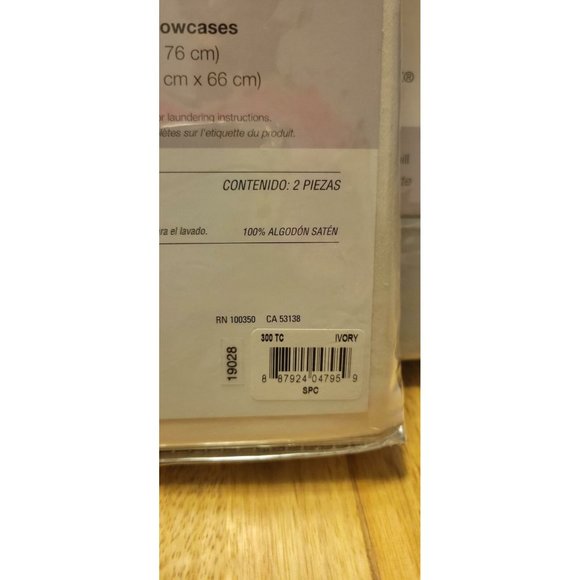 100% Cotton Salt Easy Care 2 Pack Pillowcases Standard - Picture 4 of 11